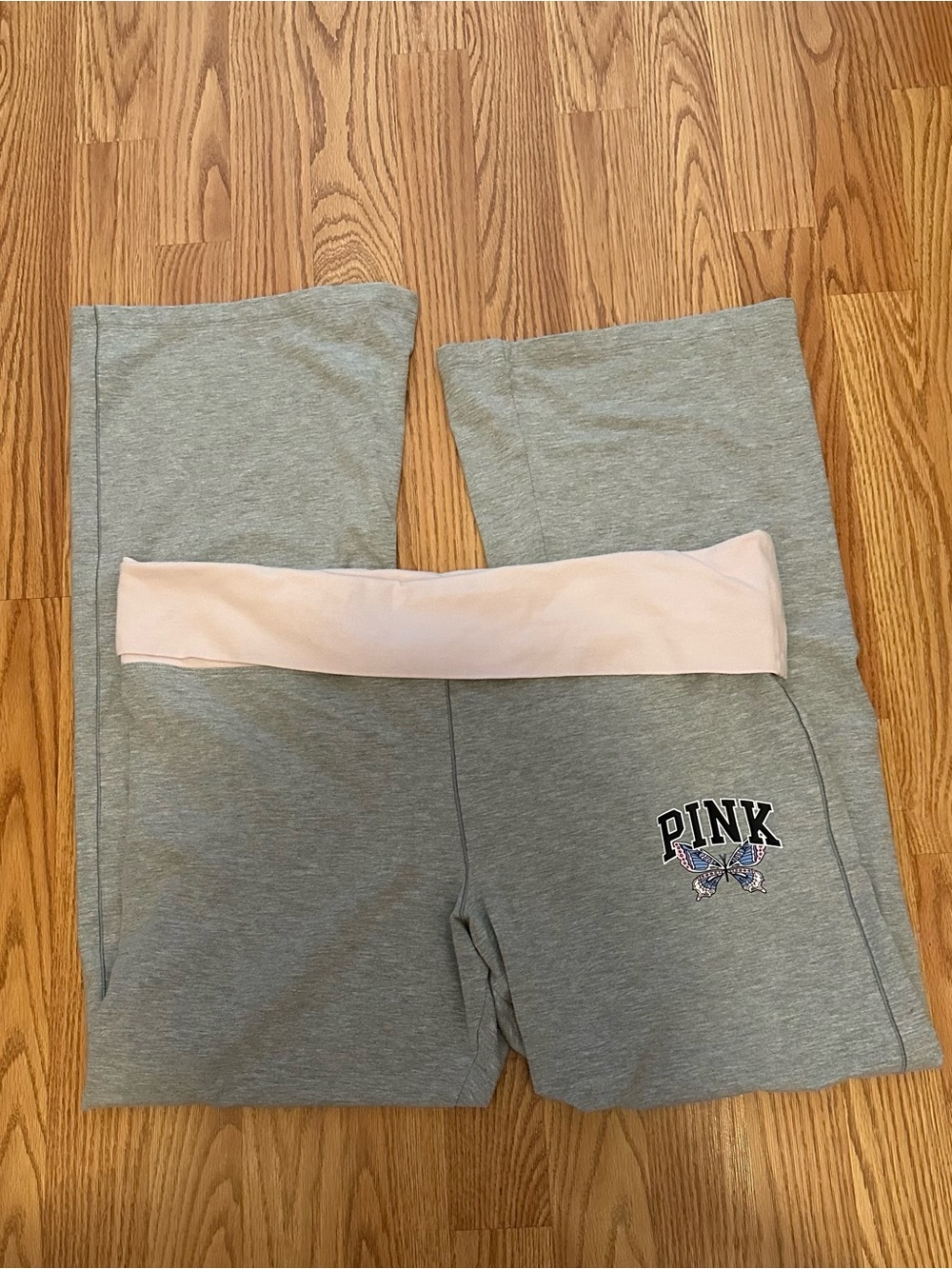 VS Pink Butterfly Tulip Foldover Flare Leggings XXL